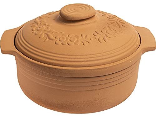 Tonbräter 4L - Kochgeschirr aus Ton, Bräter aus Ton, Tontopf aus Keramik