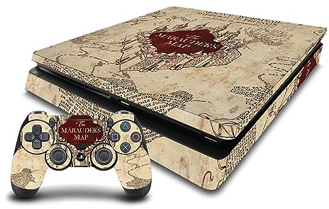 Head Case Designs Offizielle Harry Potter Die Karte des Marauders Grafiken Vinyl Haut Gaming Aufkleber Abziehbild kompatibel mit Sony PlayStation 4 PS4 Slim Console and DualShock 4 Controller