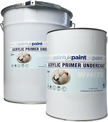 UK PAINT 5 Litres - Acrylic Primer Undercoat - Colours (White)