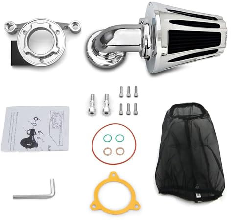 TOPRAMETAL Filtri di aspirazione aria a cono cromato per Harley Touring Road Glide Fltr Street Glide Flhx Electra Glide Classic Flhtc 2008-2016