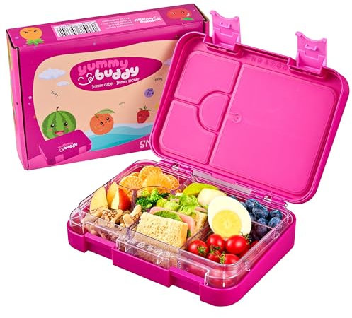 ecosa YummyBuddy Snackbox Brotdose Kinder mit Fächern Brotbüchse Pausenbox Mahlzeitbehälter Speisebox Mittagessenbehälter Vesperdose Essensbehälter Brotzeitbox Lunchbox