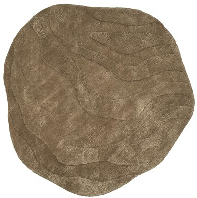 Beliani Teppich Viskose Wolle grün einfarbig asymmetrisch strukturiert 160x160cm Kasbo