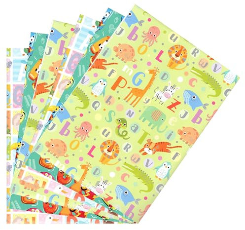 ARKRAFT Geschenkpapier Set 6 Bogen XXL Format 90 x 65 cm Verpackung plastikfrei FSC Papier einschulung geschenk (Schule)