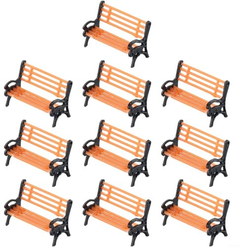 10 modellini di treno HO per TT Scala 1:87 Sedia da banco Modello Se per TTee Street Park Layout Artigianato per Layout Tavolo Sabbia Modello Fare Scena Decorazione Paesaggio Esterno per Tempo Libero