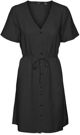VERO MODA Damen Vmmymilo Ss V-Neck Dress WVN Ga Noos