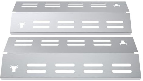 tuning-art GA38 Gasgrill Brennerabdeckung Edelstahl kompatibel mit Enders Brooklyn 2 | Brooklyn Next 2 | Gasgrills | Brennerschutz | Passgenau, Farbe:2er Set Matt Bulle