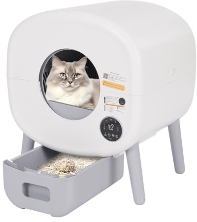 VonVVer Self-Cleaning Litter Box 76L - Automatic Smart Robot Tray for Multiple Cats