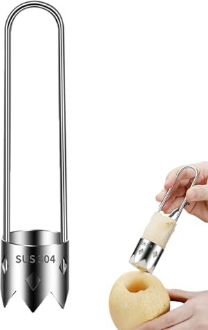 Herramienta para quitar el corazón de la fruta - Deshuesador y deshuesador multifuncional para melocotones, frutas y verduras verdes | Cómodo extractor de núcleos de cocina para preparar alimentos