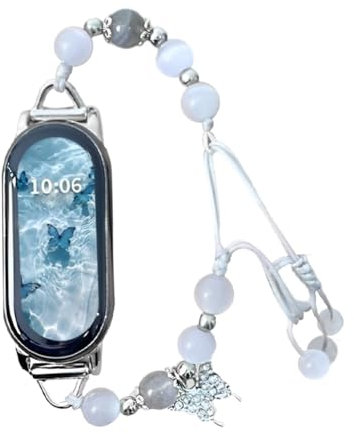 NHPY 1 Stück Armbänder Kompatibel mit Xiao mi Mi Band 9 9nfc und Xiaomi Mi Band 8, Armband Stylischer Katzenaugen-Schmetterling, Länge verstellbar, Bequem und atmungsaktiv