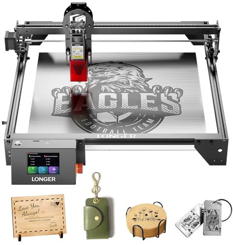 Longer Macchina Incisore Laser, Potenza Laser da 10W, Touchscreen a Colori da 3,5, Controllo Offline tramite App, Strumento per Incisione su Metallo/Vetro/Legno, Area di Lavoro 400x400 mm