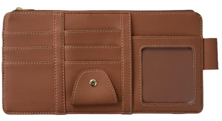 Car Visor Storage Bag, Auto Sun Visor Organizer, Leather Suspension Design, Modern Stylish Interior Accessory for Suv, Rv, Small Car, Truck, 11.42x5.91 Inches