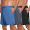 xtuwkzo Herren Sport Shorts Atmungsaktive Mit Taschen Radlerhose Sporthosen Jogginghose Running Hose Kurz Fitness Mann Schwarz/HellBlau/Grau M