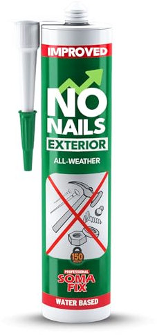No Nails - All Purpose Adhesive, Construction Adhesive for Exterior, Super Glue for Brick, Stone, Iron, Steel, Metals - Heat Resistant, Extremely Strong & All Weather - 310ML (Exterior)