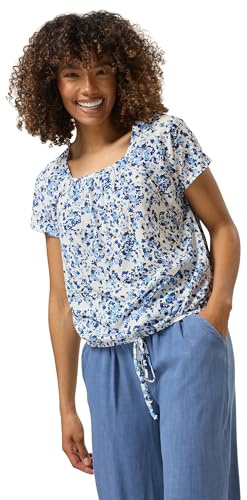 M&Co & Blue Ditsy Floral Tie Front Top - Women's
