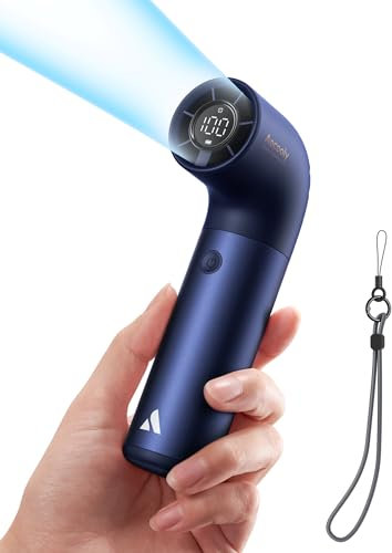 Aecooly Portable Handheld Fan,Powerful Turbo Mini Fan,15H Max Cooling Time,19000 RPM High Speed Aero Pro,6 Speeds Aluminum Case, Pocket Rechargeable Personal Small Travel GIfts for Women Men -Blue