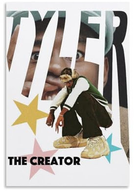 Magauy Tyler Poster The Creator Music Rapper Vintage Collage Für Zimmer, Ästhetische Leinwand-Wandkunst, Schlafzimmer-Dekor Poster 12x18inch(30x45cm)