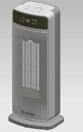 Ateroll Heizlüfter Energiesparend, PTC 2000W Keramik Heizung mit Fernbedienung, 70° Oszillierend, ECO-Modus, 24H Timer, 16 Zoll Elektroheizung für Räume, Überhitzungs-Kippschutz