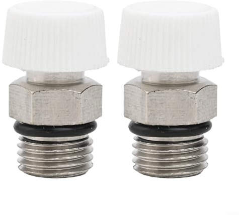 Marchfunny Set di 2 valvole di sfiato per radiatore, filettatura maschio BSP, per migliorare l'efficienza nei sistemi di riscaldamento (1/4)