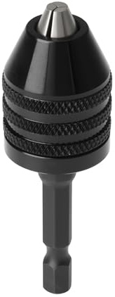 OTOTEC Keyless Drill Chuck for 0.3-8mm Quick Drill Chuck 6.35x31x14mm Black