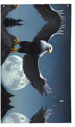Flagge Adler unter den Sternen. Dekorative Outdoor-Flagge, 90 x 152 cm, vertikales Polyester-Banner