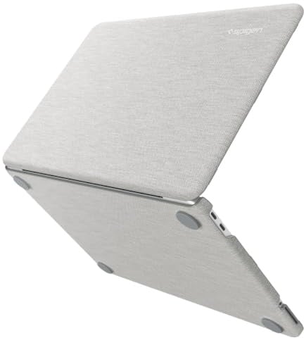 Spigen Urban Fit Hülle für MacBook Neo 13 Zoll A18 Pro Chip A3404 (2026) | Hard Shell Case mit Premium-Stricktextur, minimalistischem Design, leichtem Komfort, optimierter Belüftung - Heather Gray