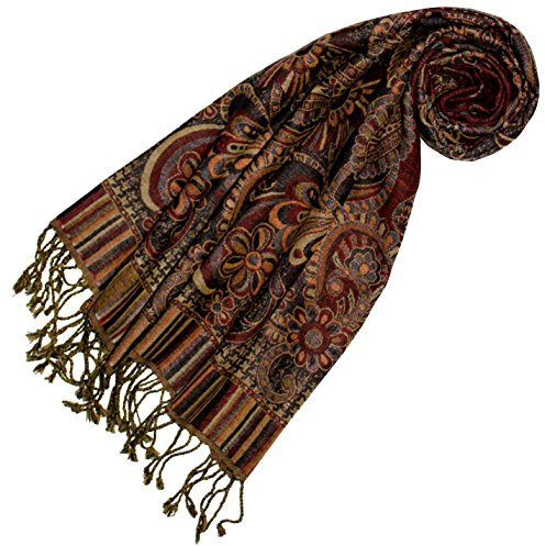 Lorenzo Cana - Damen Schal aus weicher Wolle aufwändiges Paisley Muster bunt mehrfarbig 35 x 160 cm Wollschal Wolltuch Damenschal Damen 78402