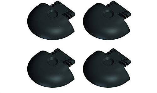 LOADCARE Endkappe Einsteckkappe für Airlineschiene runde Form Slimversion, 40 mm breit, schwarz, Kunststoff (4)