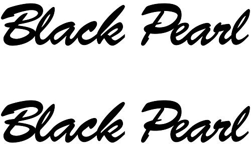 GreenIT 2 Aufkleber Tattoo 20cm Black Pearl Schriftzug Fahrzeug Auto Deko Folie die Cut Decals (Glanz schwarz)
