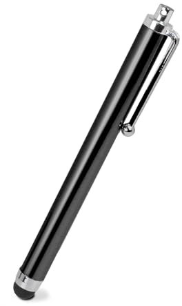 OcioDual Lápiz Capacitivo para Pantallas Táctiles, Negro, Bolígrafo Táctil Compatible con Smartphones, Tablets, Monitores, Puntero Metálico Universal, Punta de Goma, Antiarañazos