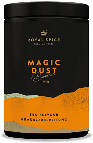 Royal Spice Magic Dust Smoke BBQ Rub 350g – Rauchiger BBQ Allrounder - Trockenmarinade & Gewürzmischung für Pulled Pork, Ribs, Brisket & Hähnchen – Ohne Zusätze & Made in Germany