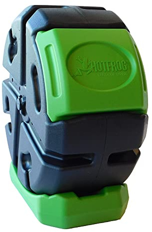 FCMP Outdoor HOTFROG - Compostiera rotante da giardino a camera singola, mezza dimensione, per compostaggio da giardino, (HF-RC2000WB-GRN), nero e verde (40 litri)
