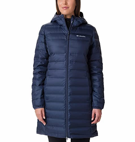 Columbia Lake 22 Down Long Hooded Jacket, Piumino Con Cappuccio Donna, Nocturnal, Taglia S