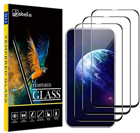 AKABEILA Huawei P Smart Z Screen Protector, [3 Pack] Tempered Glass for Huawei P Smart Z Premium [Full Coverage] HD Protective Films Anti-Bubble anti-Fingerprint [9H Hardness],Black