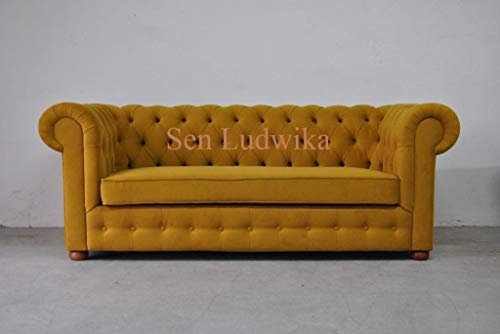 JVmoebel Chesterfield Dreisitzer Samt Couch Polster Schlaf Sofa Couch Bettfunktion Neu
