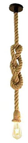 Vecys Lustre Corde Suspension Industrielle Corde Luminaire Corde Lustre Industriel Corde de Chanvre Luminaire Plafonnier 150CM
