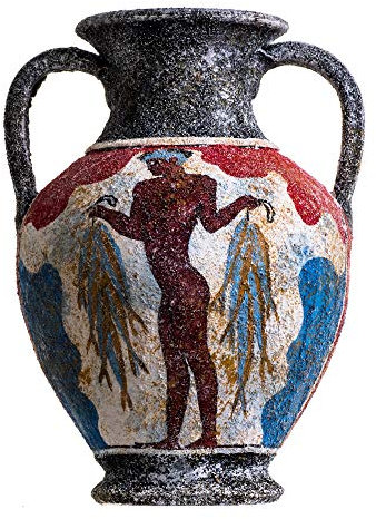 BeautifulGreekStatues Antike, griechische Minoanische Amphore, Fischer, handgefertigt, Keramik, mittelgroß
