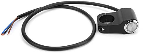 Aramox Wasserdichter Motorrad Lenkerschalter, 12V Drucktaste Lenker Scheinwerfer Schalter, Universal für Motorrad mit 22mm Lenker (Schwarz, Manuell, IP57)