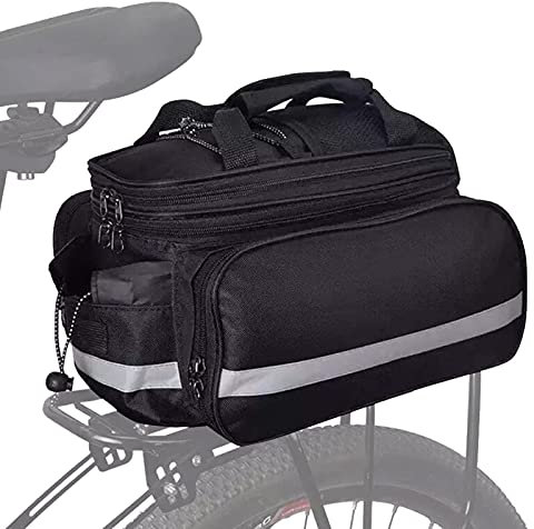 wasserdichte Rückentasche für Mountainbikes, Fahrradtasche für E-Bike-Rahmen 25L, ausziehbare Kofferraumtasche mit Regenschutz/reflektierendem Klebeband für MTB-Elektrofahrräder (voll schwarz)