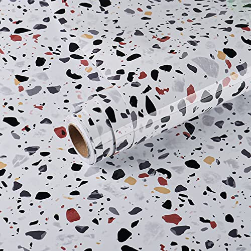 VEELIKE Papel Pintado Granito Gris 40cm x 900cm Adhesivo para Encimera Cocina Autoadhesivo Pared Vinilo Decorativo Muebles Baño Salón Comedor