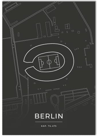 Vacentures Berlin Stadion Poster - Fussballstadion-Poster - Geschenk für Fußballfans (50x70 CM)