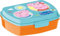 ALMACENESADAN Sandwichera rectangular multicolor; producto de plástico reutilizable; libre de BPA; dimensiones interiores 16,5x11,5x5,5 cm (Peppa pig)