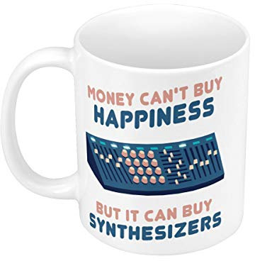 Fabulous Ceramic Mug 325ml Synthesizer - Money Can't Buy Happiness