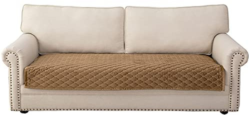 Eismodra Sofa Überzug,Sofabezug 3 Sitzer,Anti-Rutsch-Couch Überzug für L Form Sofaschoner Chaiselongue Ecksofa 2 Sitzer Schonbezüge Wohnzimmer Sessel Hunde Haustiere,Kaffee,90x180cm(nur 1 Stück)