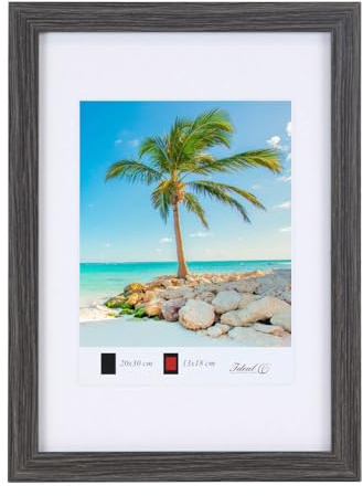 Holz Bilderrahmen Plexi Lifestyle Foto Rahmen Collage Wanddeko Poster HR25: Farbe: Grau | Format: 40x50