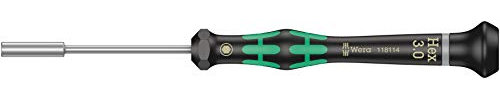 Wera 3 mm Präzision Sechskant Steckschlüssel-Schraubendreher, Länge 157 mm/Klinge 60 mm