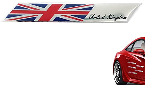 Maodom Adesivi per auto del Regno Unito – Adesivi per emblema in metallo bandiera Inghilterra Regno Unito, Regina Elisabetta II Memoriale Carnevale Partito Forniture Emblema Decal Adesivi