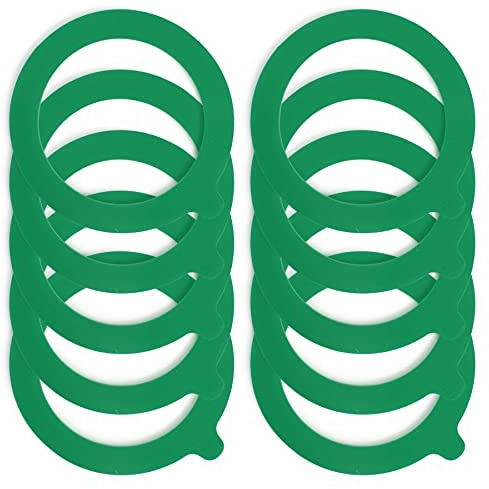 Spesh 10 Stück Silikon Einkochringe Dichtring 68x94 mm für Einmachgläser, Auslaufsicher Einmachringe, Jar Seals Rings (Dunkelgrün)