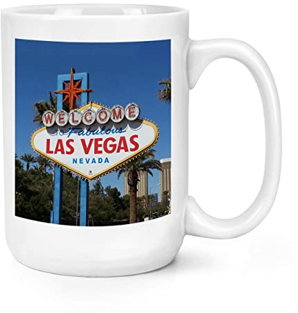 Gift Base Welcome to Las Vegas Schild 425 ml große Tasse Tasse USA Casino Nevada