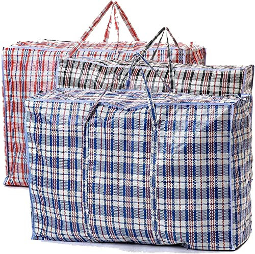 VIROSA EXTRA LARGE Strong and Durable Laundry Bags | PACK of 3 | 80cm x 60cm | Ideal for Laundry/Moving House/Shopping/Storage | Reusable Store Zip Bag