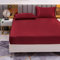 Satin Spannbettlaken Einfarbig 200x220 cm für Matratzen bis 30cm, Betttuch Leintuch Weiche Polyester-Satin Spannbetttuch Bettlaken Weinrot